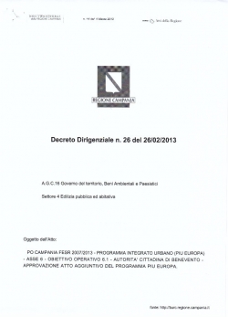 Regione Campania. Decreto Dirigenziale N.26 del 26/02/2013 