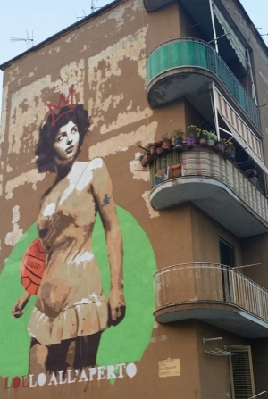 Un grande murales va ad arricchire la passeggiata lungo la Spina Verde 